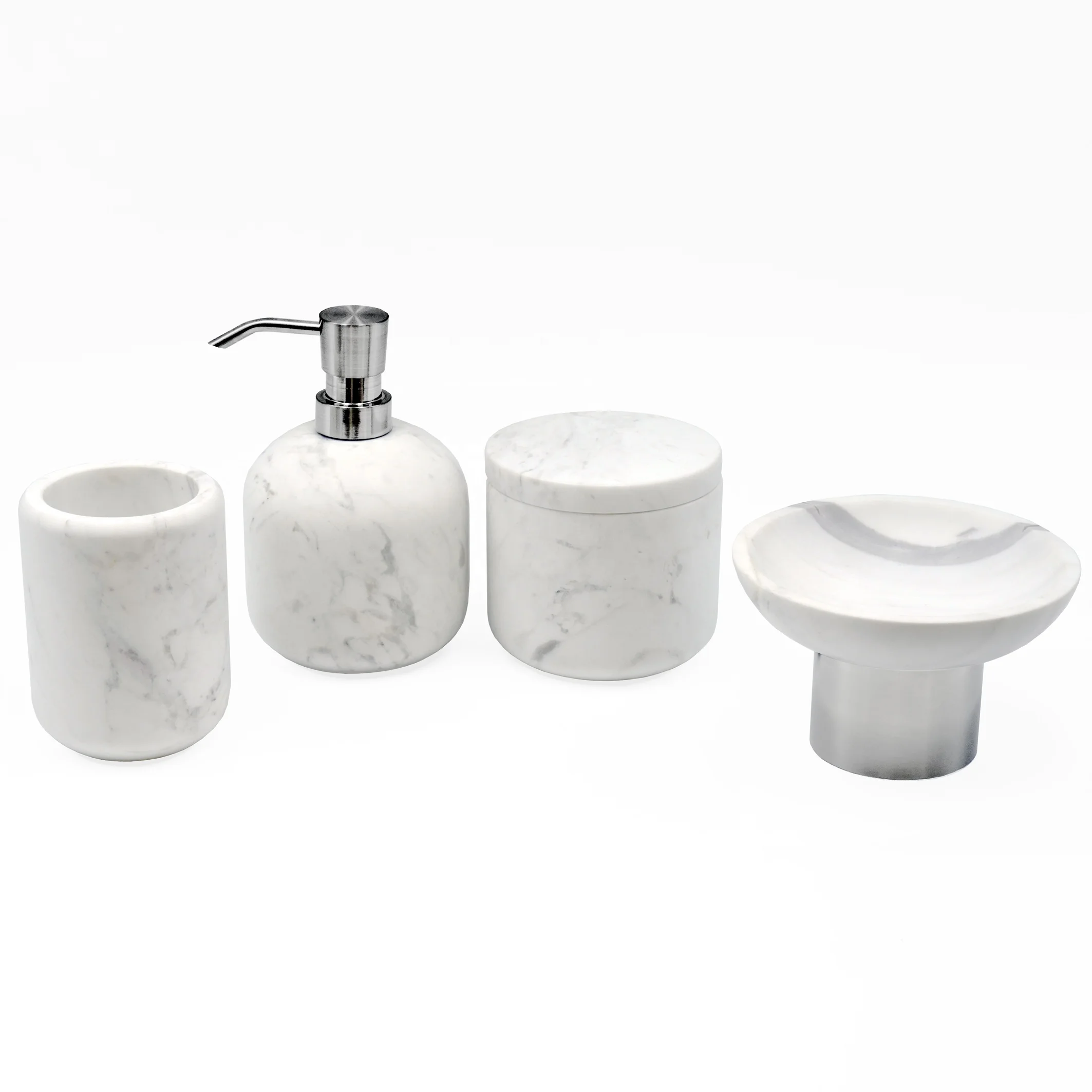 Marble collection -  Natural stone in white Bathroom Accessories