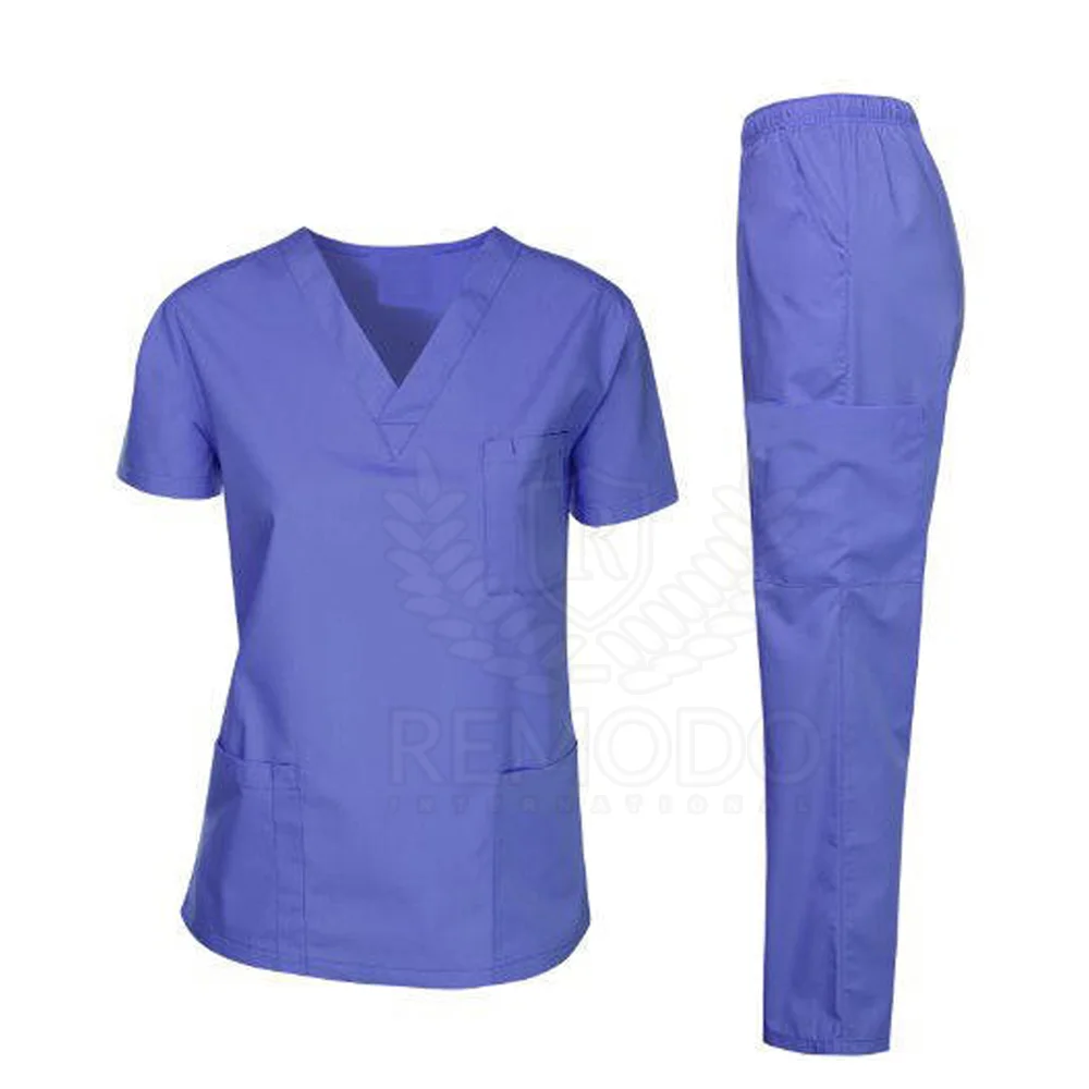 Fashionable Medical Fit Scrubs Uniforms Stretchy short Sleeves Scrubs Suits Custom Nurse Scrubs