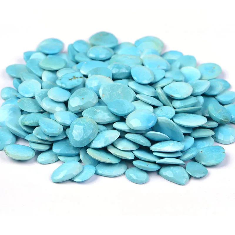 
Natural Free Size Arizona Turquoise Polki Faceted Loose Gemstone Turquoise Rose Cuts Stone 
