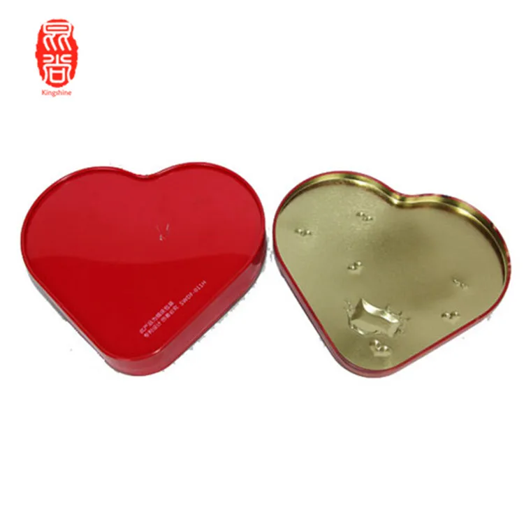 
Custom High Quality Heart Shaped Tinplate Box Chocolate Heart Tin Can 