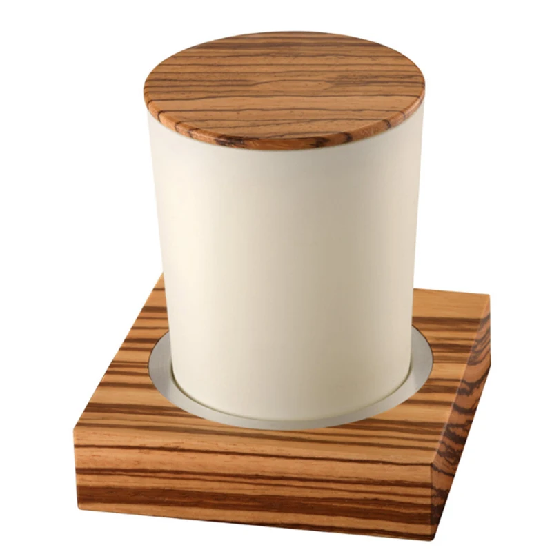 China Factory Wholesale  Frosted Glass Jar scented Candlewith wood lid