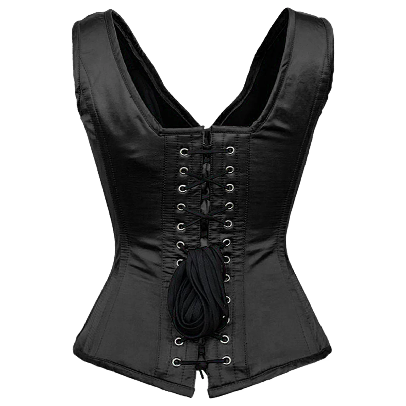 Elegant Waist Training Corset Sexy Women Plus size Satin Over bust Embroidered Corset Bustier Top