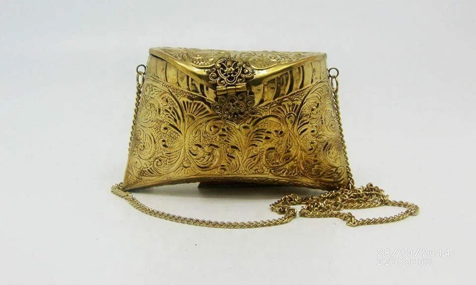 Brass Metal Clutch Beg
