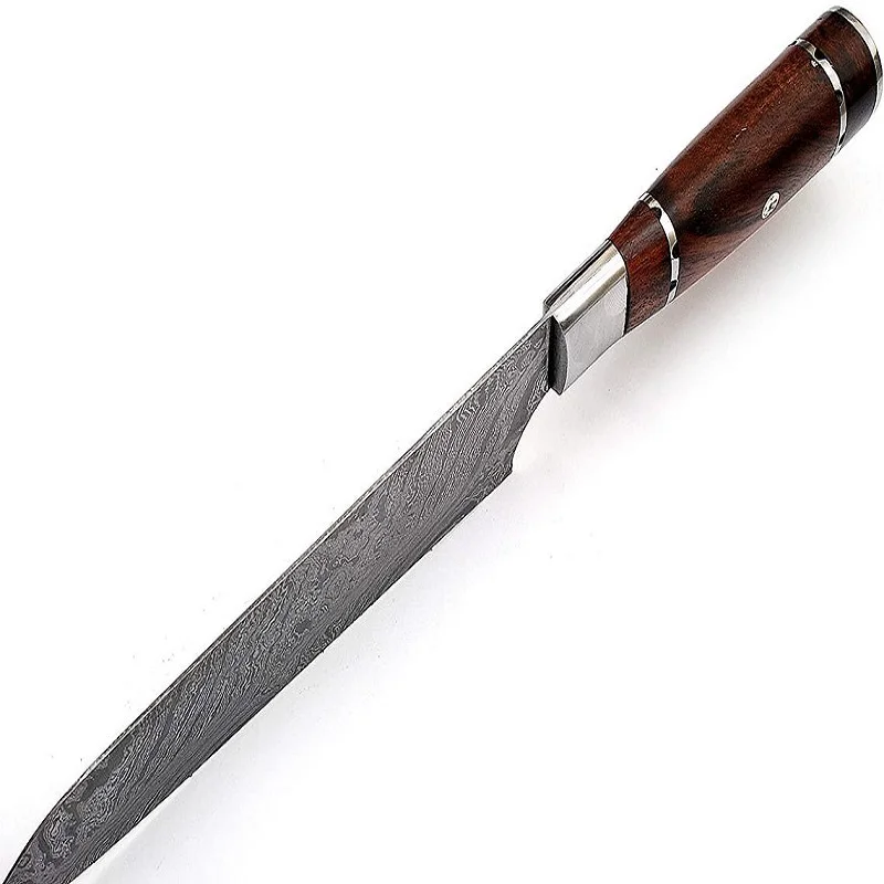  Ручной работы Дамасская сталь ремесло нож шеф-повара для использования на кухне ручной Кузница с кожаным чехлом фиксированным лезвием CK-10