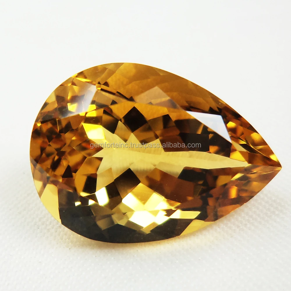 Citrine Pear Shape Faceted Gemstone Pendant Jewelry Making Semi Precious Stone Citrine Calibrated Size DIY Jewelry Making Stone