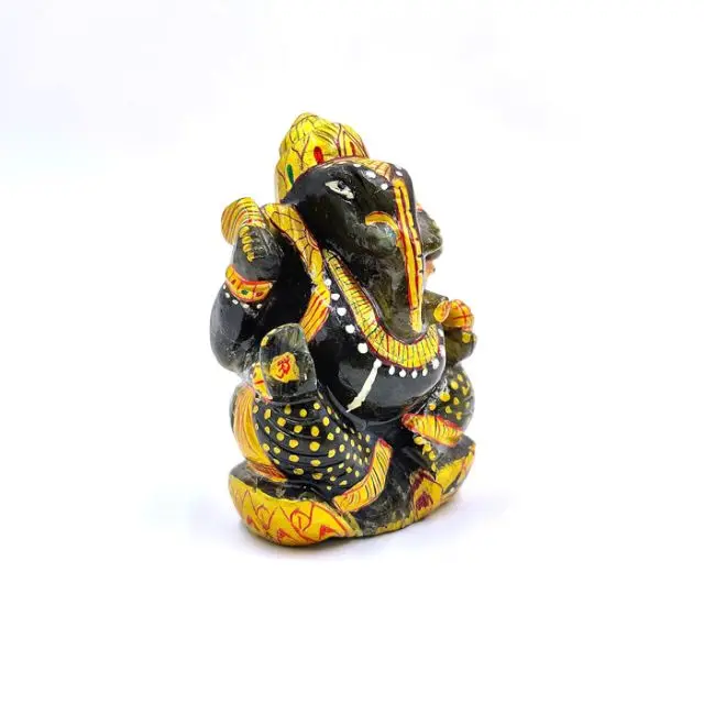 Labradorite Painting Ganesh Lord Ganesha Vinayaka Ganapati Statue carving labradorite stone