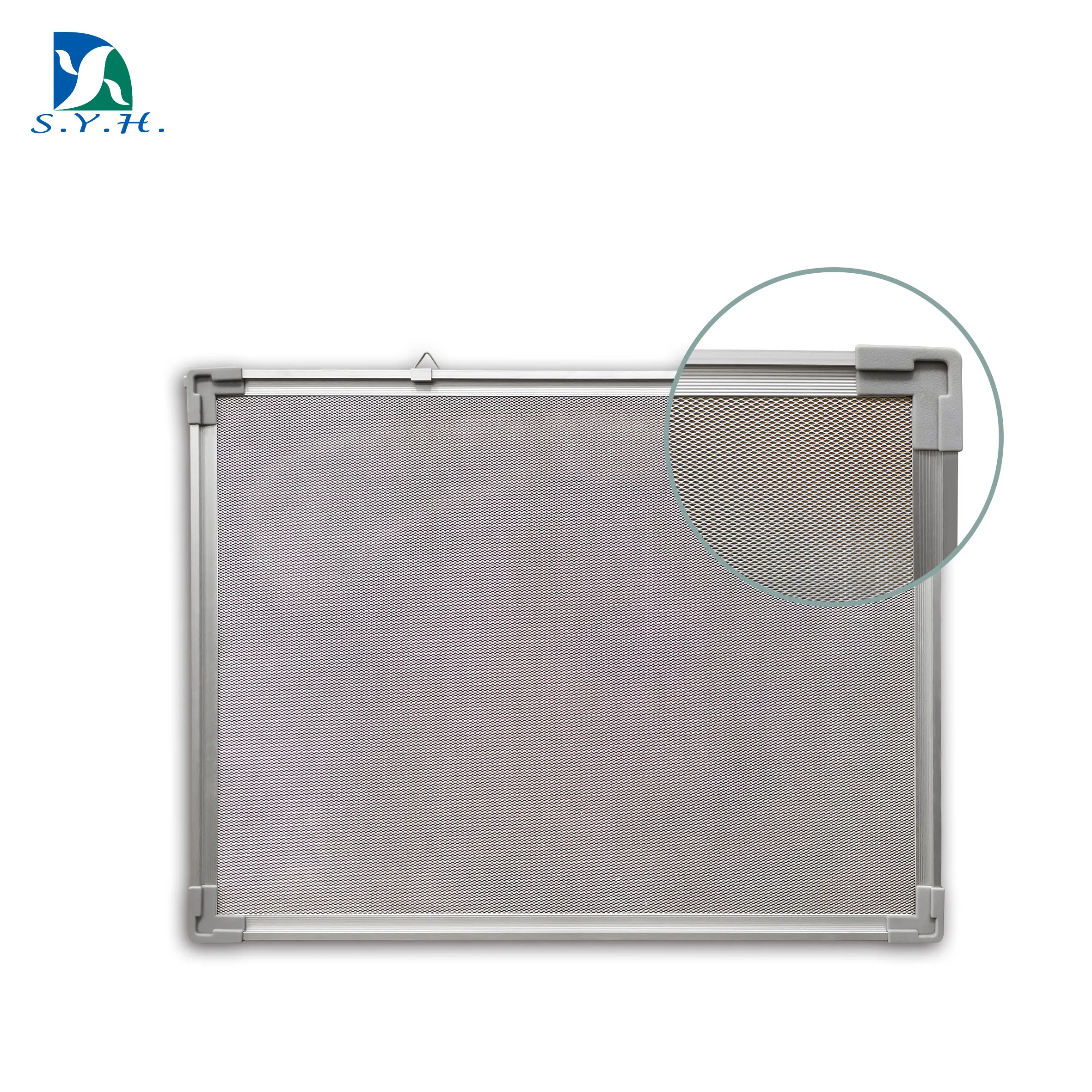 
Magnetic steel net bulletin board with aluminum frame for home 
