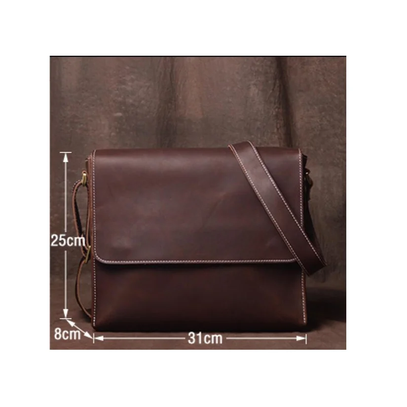 Side Bag, Leather Messenger Bag for Men