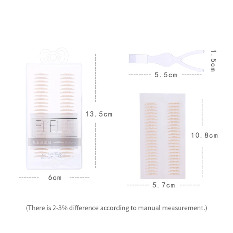 Yousha natural 96 pcs/set eyelid tapes double eyelid stickers lace texture double eye tape with fork A1030