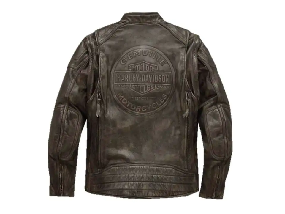  Мужская Harley Davidson стойкий Кабриолет в байкерском стиле из натуральной кожи куртка юбка жилетки; Стиль юбки туристическая телячьей