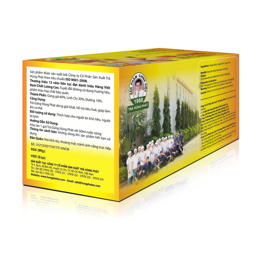 INSTANT GINGER TEA FLAVORED Organic Tea Blended Fresh Bag Gift Packing ISO Stir-fried Sachet