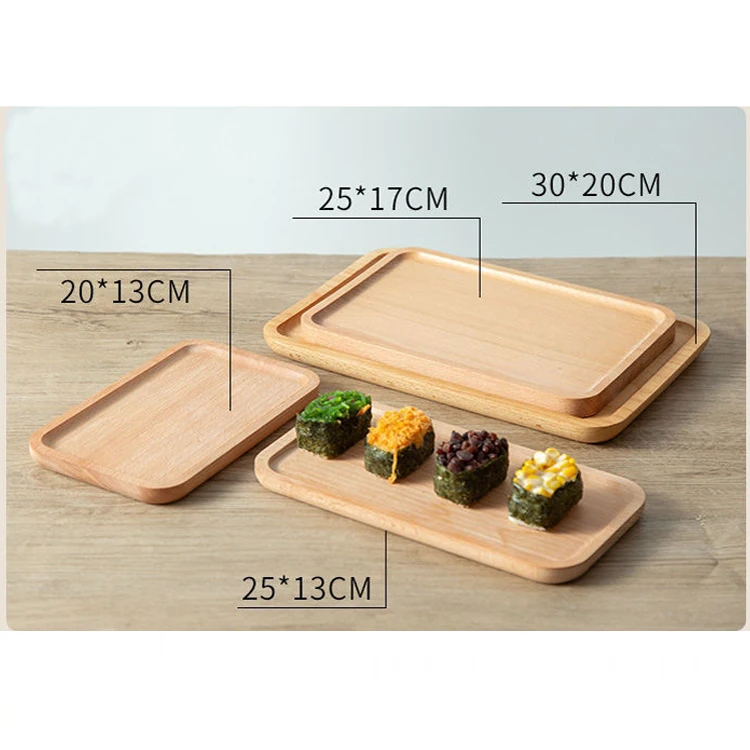 Customized Logo Wholesale Hotel Room Food Breakfast Tableware  Wooden Serving Tray