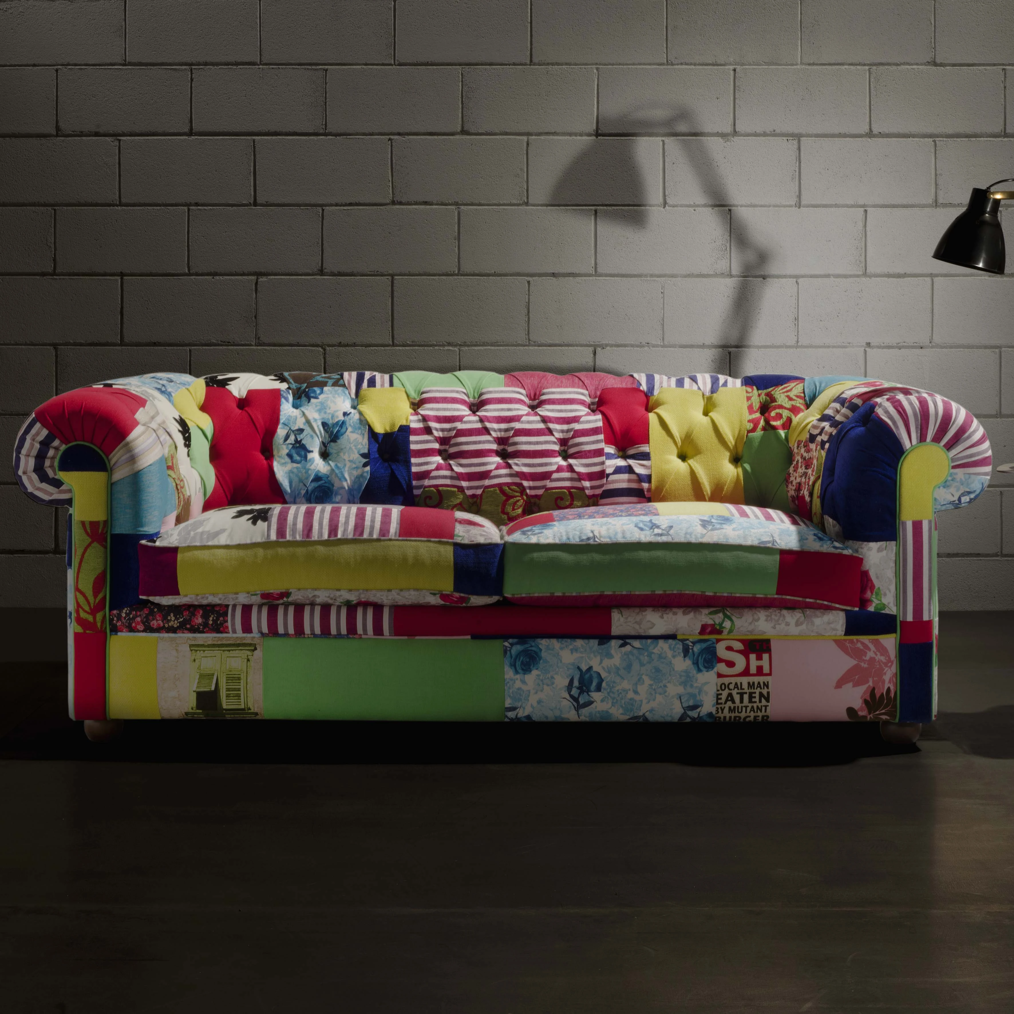  Ручной диван-кровать Chesterfield ткань Лоскутная моющаяся Современный итальянский дизайн 1