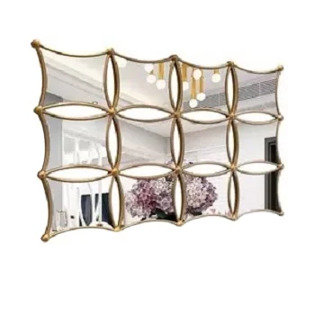 Mirror Wall wall style for home Restaurants hotels iron frame Floor Beveled Mirror Decor looking glass reflector metal mirror