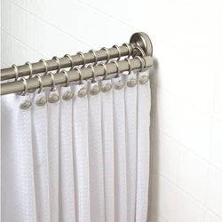 Heavy duty polished straight double shower curtain rods