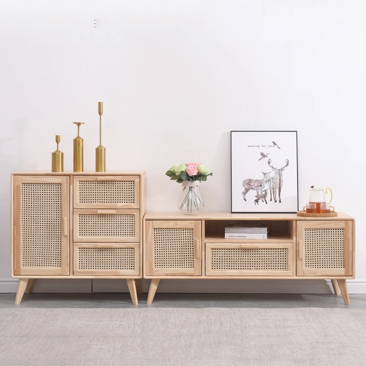 
Guangdong Factory living room cabinet cheap rattan furniture for saving space 
