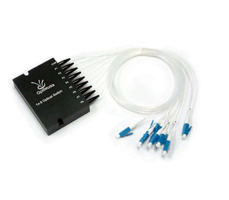 
8+1 Optic Switch Module FC/PC 1550nm Latch SMF 900um Optical Fiber Mechanical Switch 