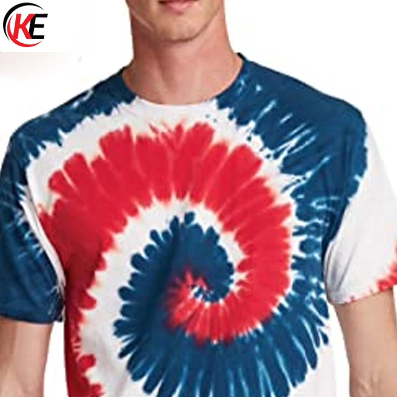 Multi Colors Tie Dye Printed Short Sleeve T Shirts Men Hip Hop Street Wear Fashionable T Shirts By KUMI ENTERPRISES