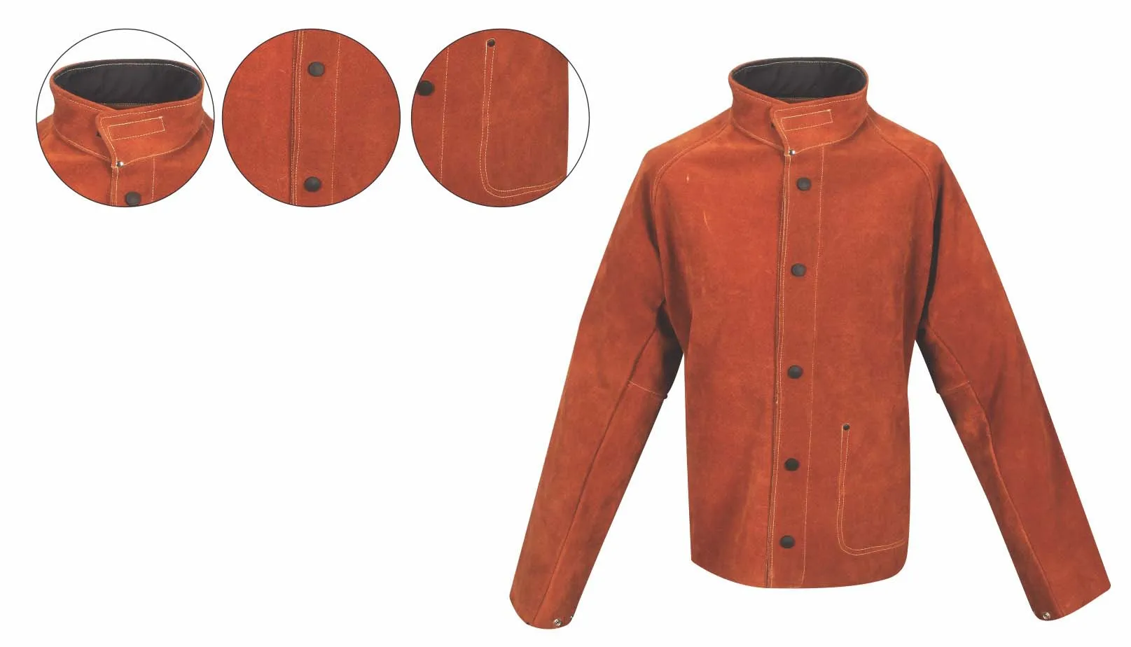 Premium Quality Yellow Split Cow Leather Welding Cape Sleeves With Detachable Leather Bib Welding Apron