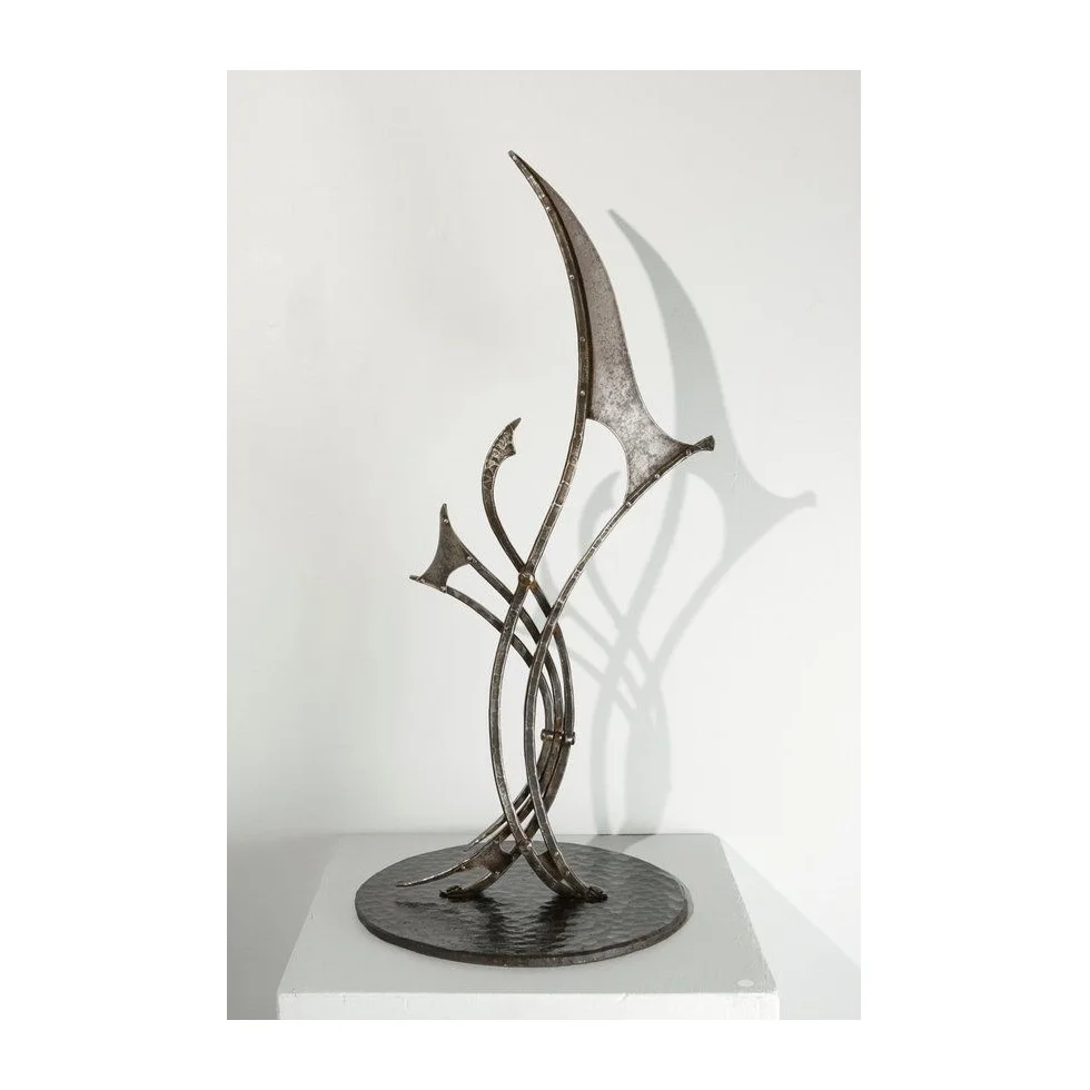 Modern Tabletop Decoration Pieces Handmade Wooden Round Pieces Sculpture Wood and Stone Modern Decorative