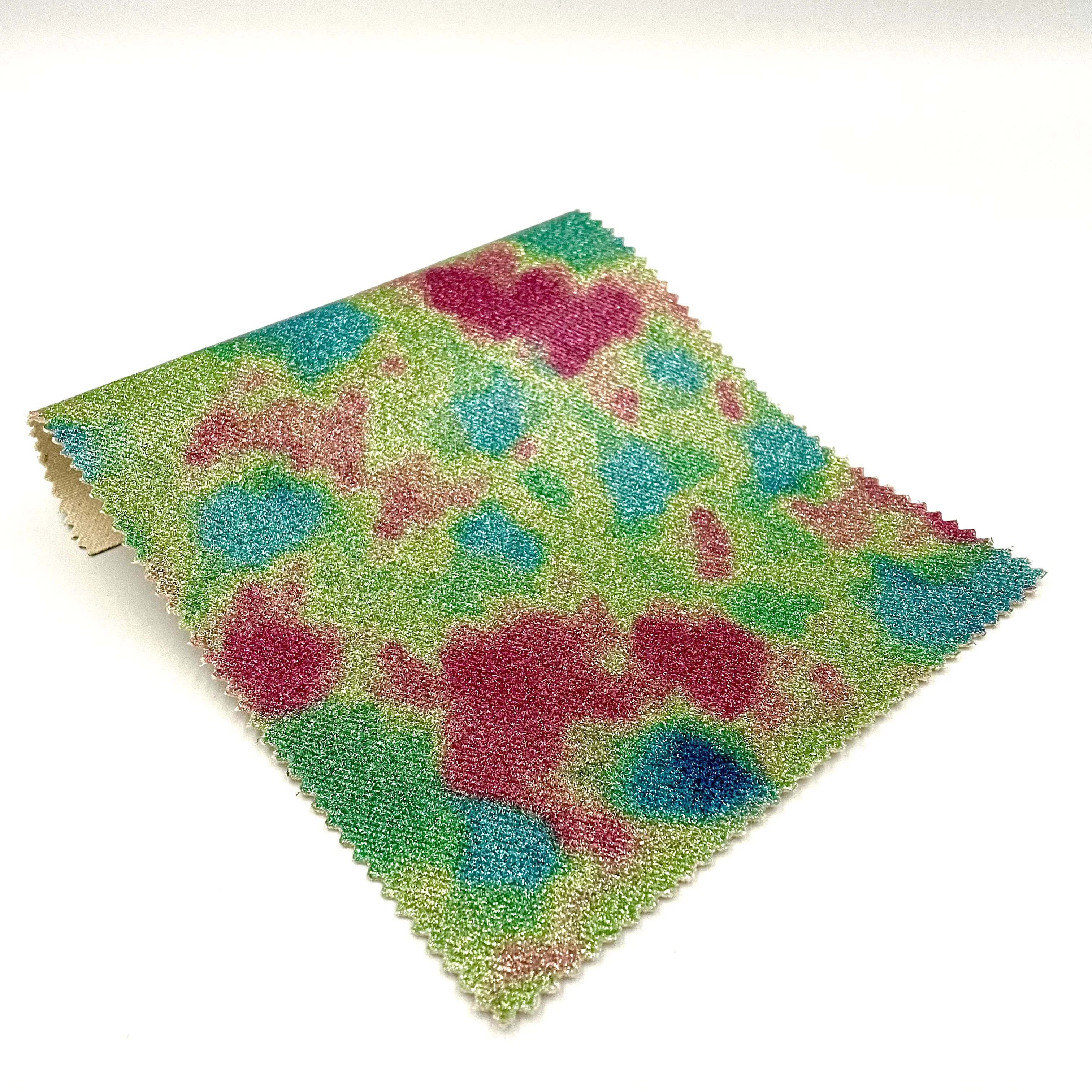 EPO Высококачественная 100% хлопчатобумажная ткань с уникальной блестящей лазерной пленкой, перенесенной дизайн для штор