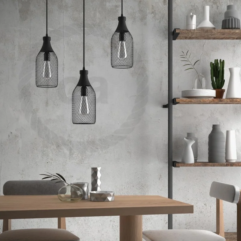 Bottle shaped naked light bulb cage