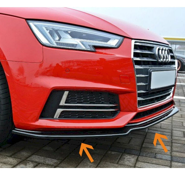 A4 S-Line / S4 седан B9 2015 - 2019 макс. дизайн передняя губа пианино черный пластик
