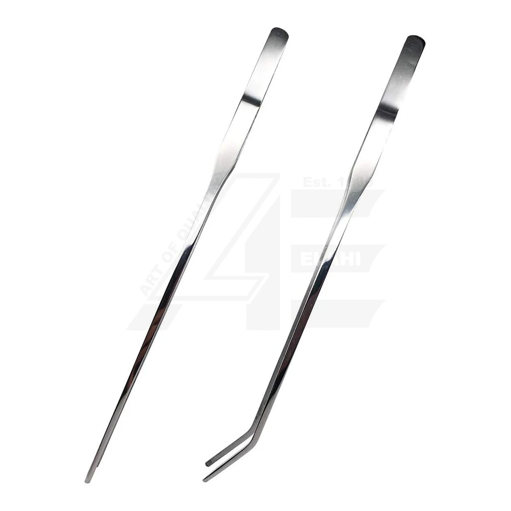 Reptile Feeding Tongs Aquarium Stainless Steel Straight and Curved Tweezers Polished Long Handle Feeder Tools for Lizard Snake