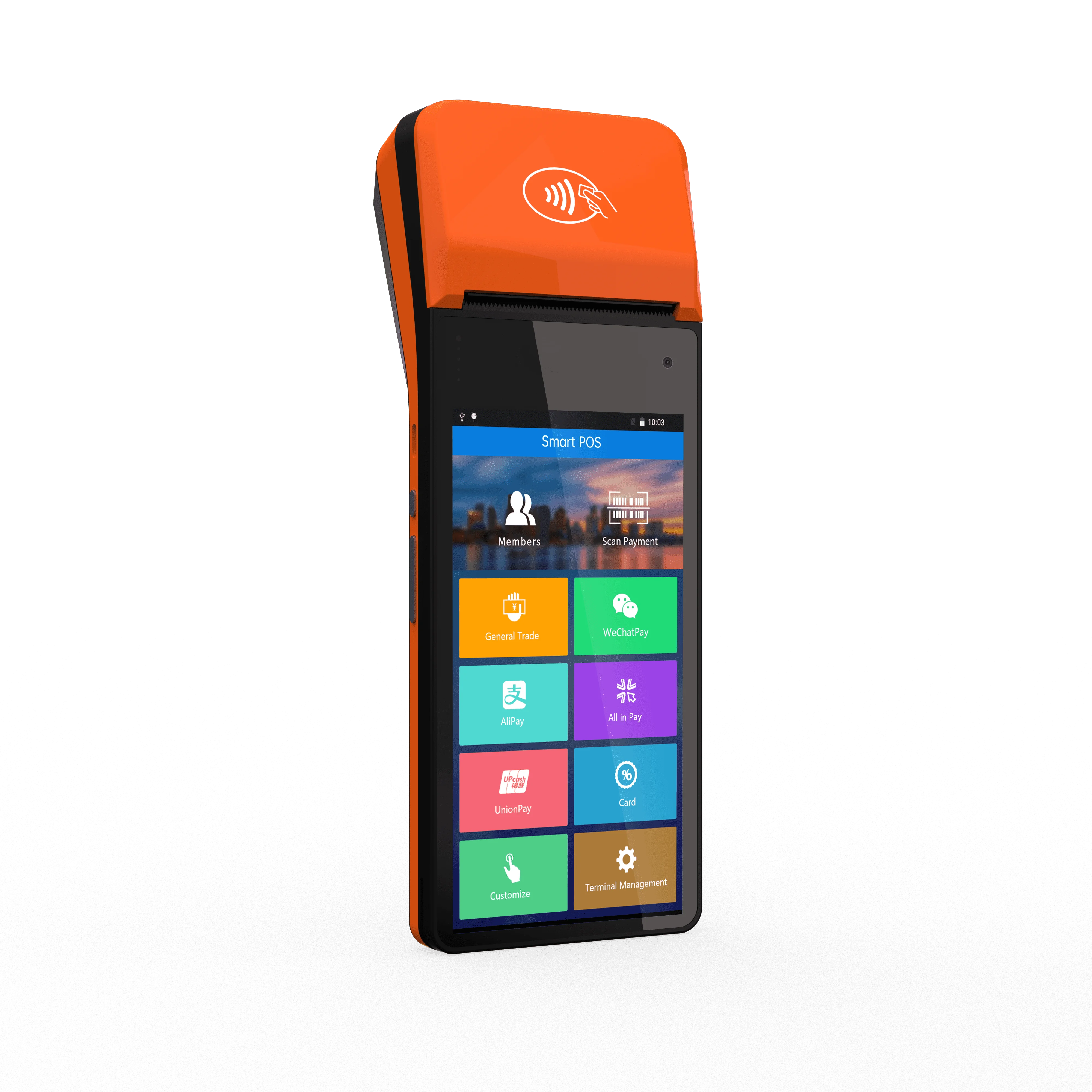 Android 10 6-Inch Mobile POS Terminal Handheld Touch POS System with 4G Card Reader USB Docking 6-Inch Android POS Printer