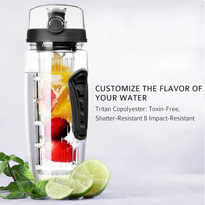 2024 BPA Free Juicer Water Bottle With Infuser Fruit Tritan Water Bottle Drinking Shaker Cup Bottles
