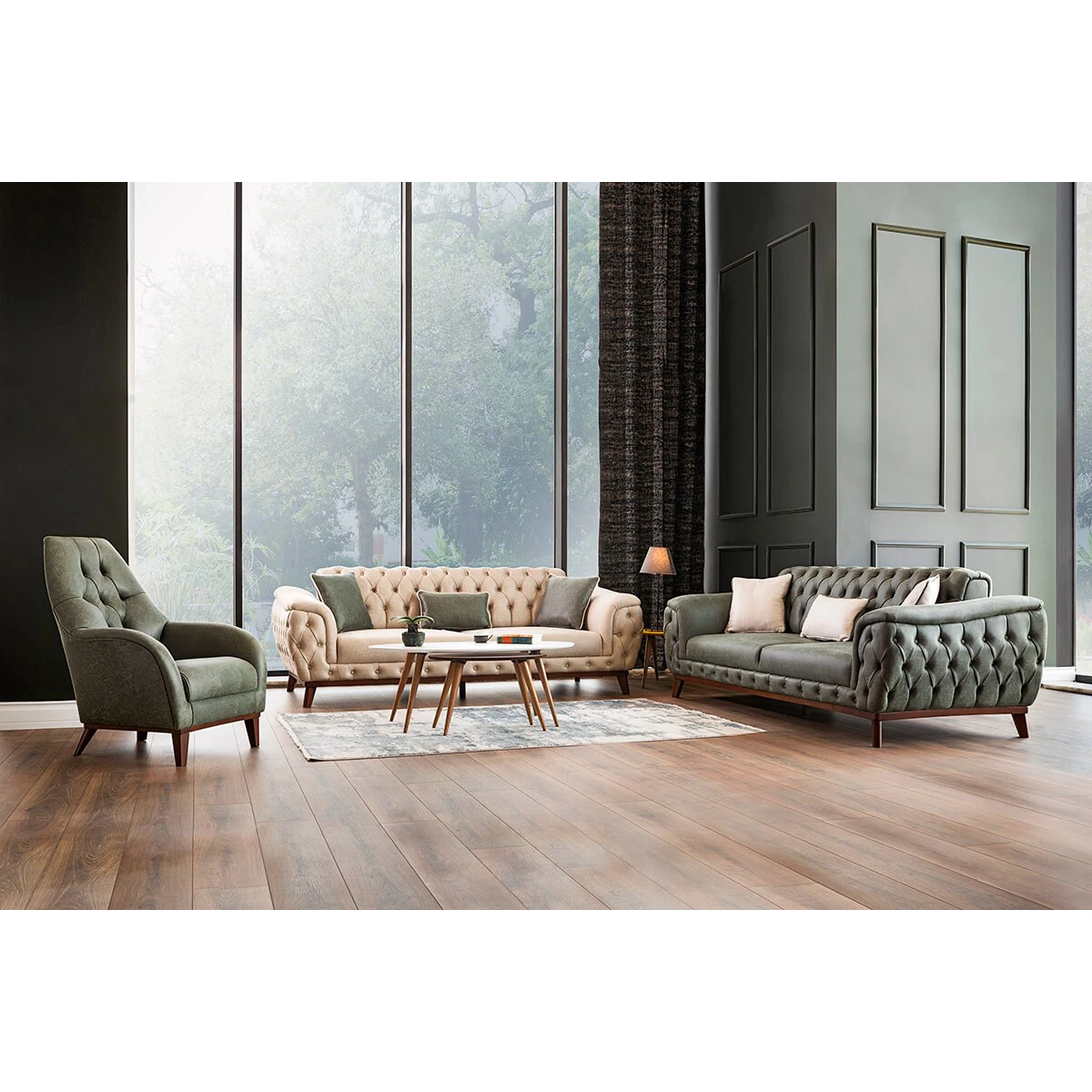 hygenic Living Furniture Packing Room Armchairs Wholesale Couch Velvet Seat Set Style Fabric wooden Sofa (ider Tlos sofa)