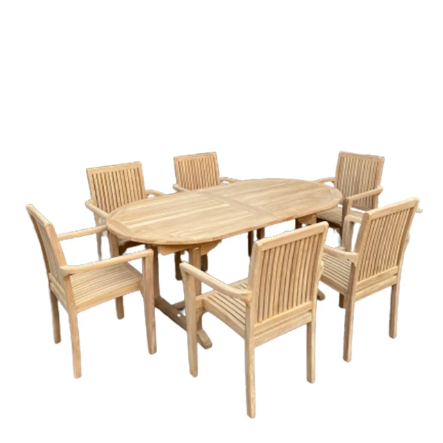 Лидер продаж садовый набор уличная мебель из массива тикового дерева с 6 стульями