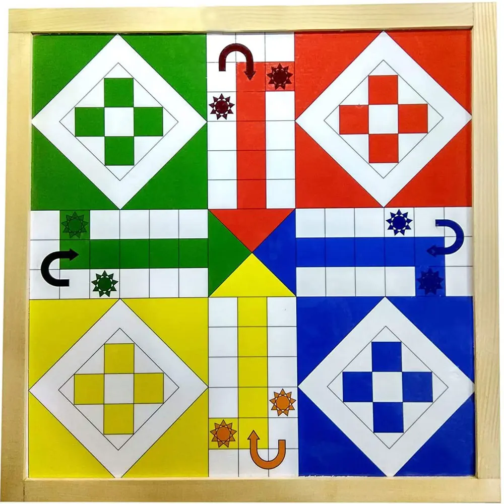 High quality 4 in1 Combined Ludo snake & ladder carrom Board Game Ludo Board Game Manufacturer Supplier Custom Folding Ludo