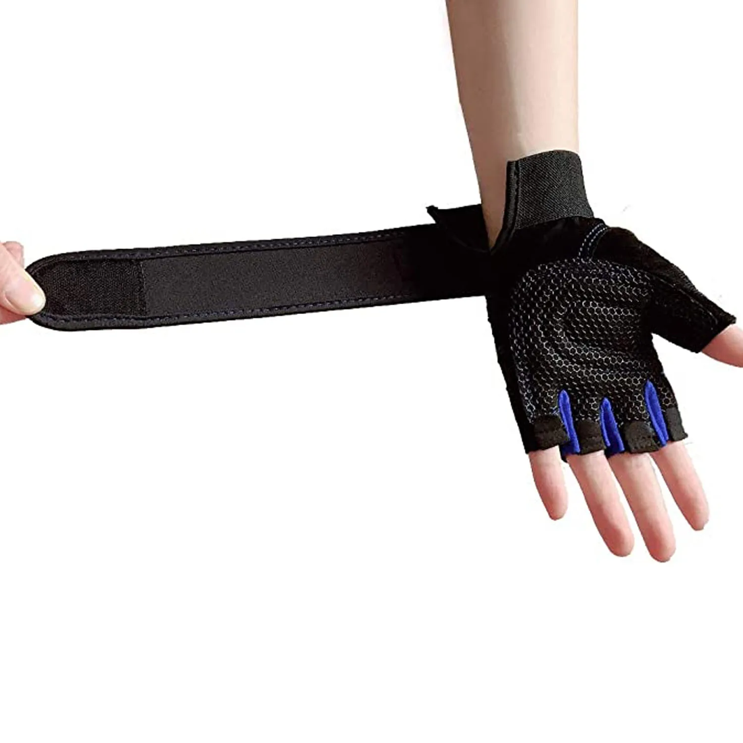 Спортивные перчатки для тяжелой атлетики силиконовые Нескользящие с открытыми пальцами тренировок и