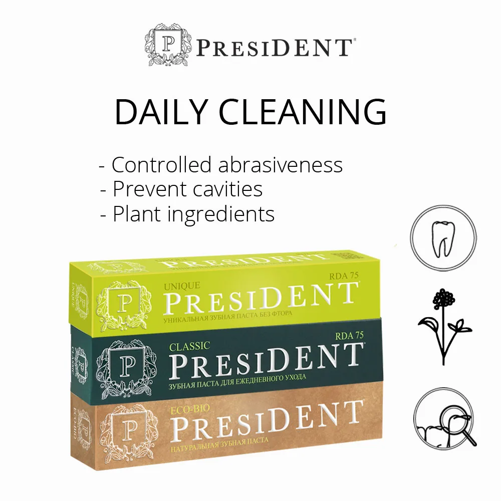 
Toothpaste PRESIDENT Classic (75 RDA) 75 ml 
