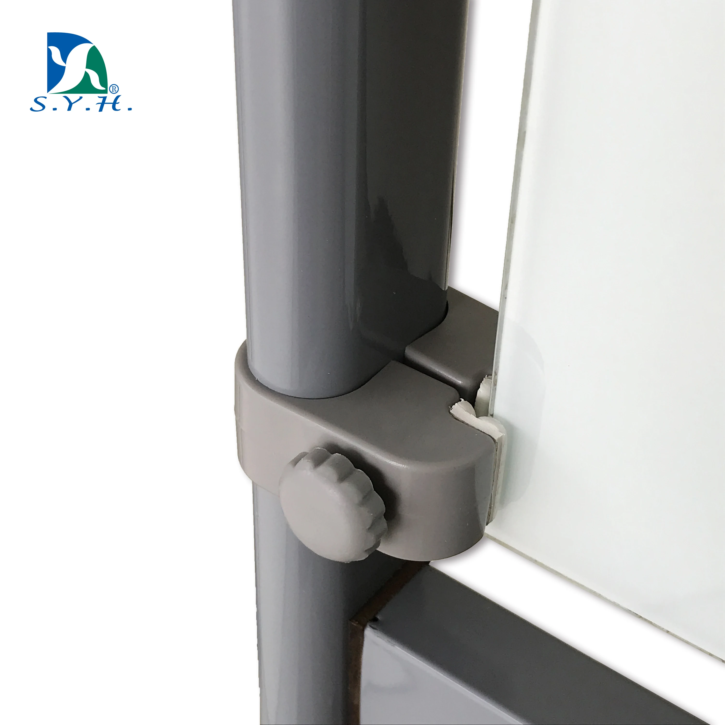 Double side reversible  tempered  magnetic glass whiteboard with stand