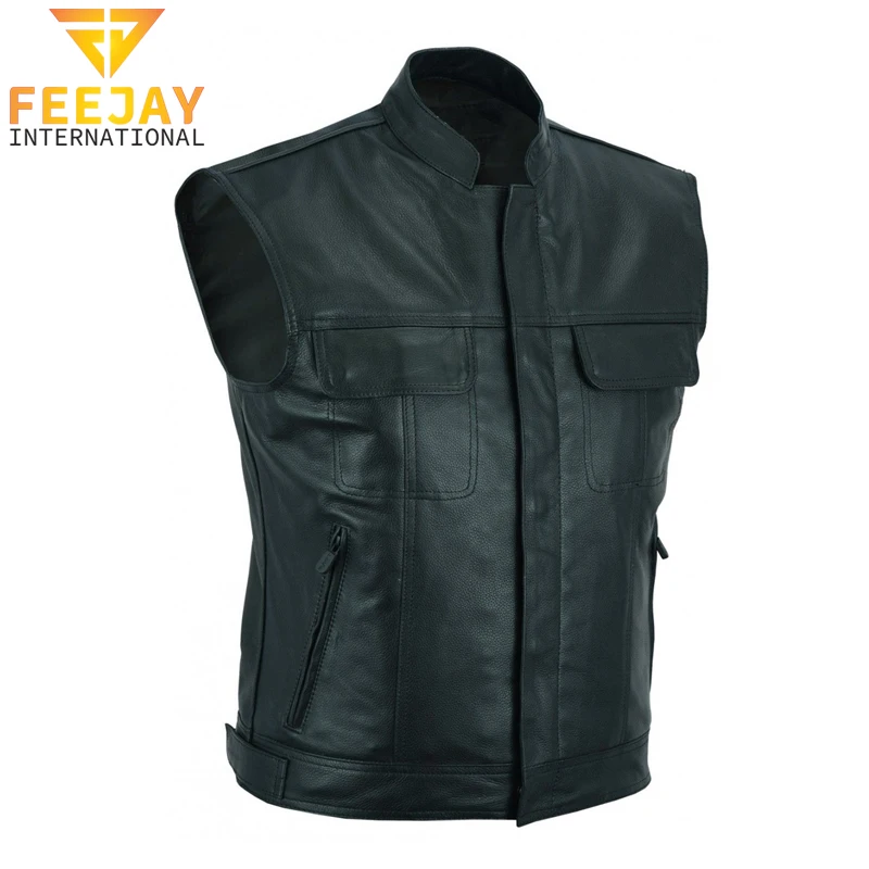 Байкерский высококачественный мужской жилет из натуральной кожи и индивидуальный чехол Зимний мотоциклетный