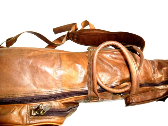 Stylish Goat Leather Backpack Bag with Strong Handle Comfortable and Safe Travel Carry for Guitar Instrument Bags