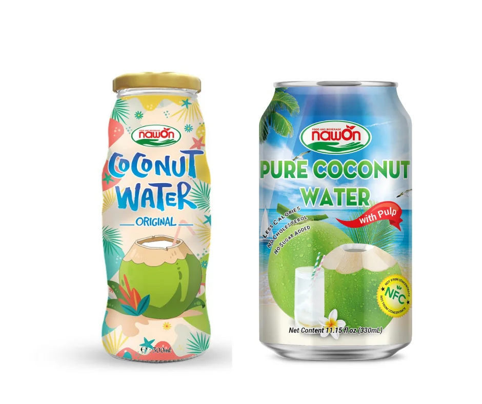 Wholesale Coconut Tender Water Vietnam Glass Bottle 290ml Mango Flavor Fresh Natural 100% Pure Healthy No Sugar OEM
