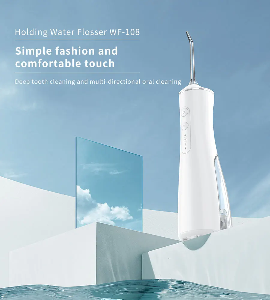 USB rechargeable water flosser oral irrigator dental portable 3 modes 180ml tank water jet flosser