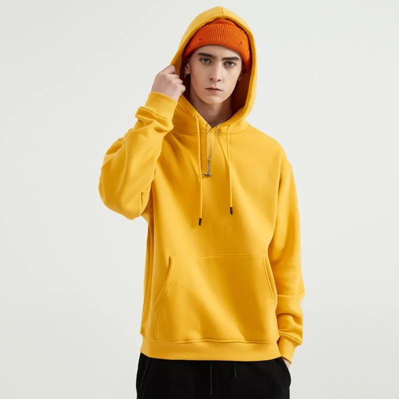  Мужская толстовка с капюшоном на заказ из 100% хлопка пуловер без рисунка большого размера простые толстовки xxxxl