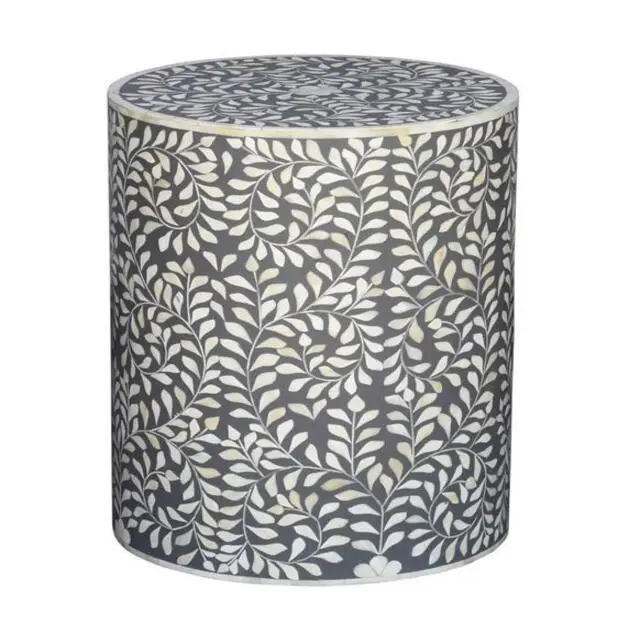 Bone Inlay round Stool/Side Stool for Living Room Home Bathroom Hotel Versatile Home Furniture