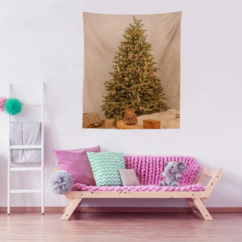 130x150 New Year holiday pictures hanging Christmas tree tapestry