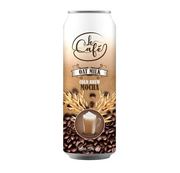 Le Cafe - Ready To Drink Cold Brew Coffee Oatmilk Lactose Free Cappuccino Mocha Latte 355ml Canned - Premium Healthy Drink