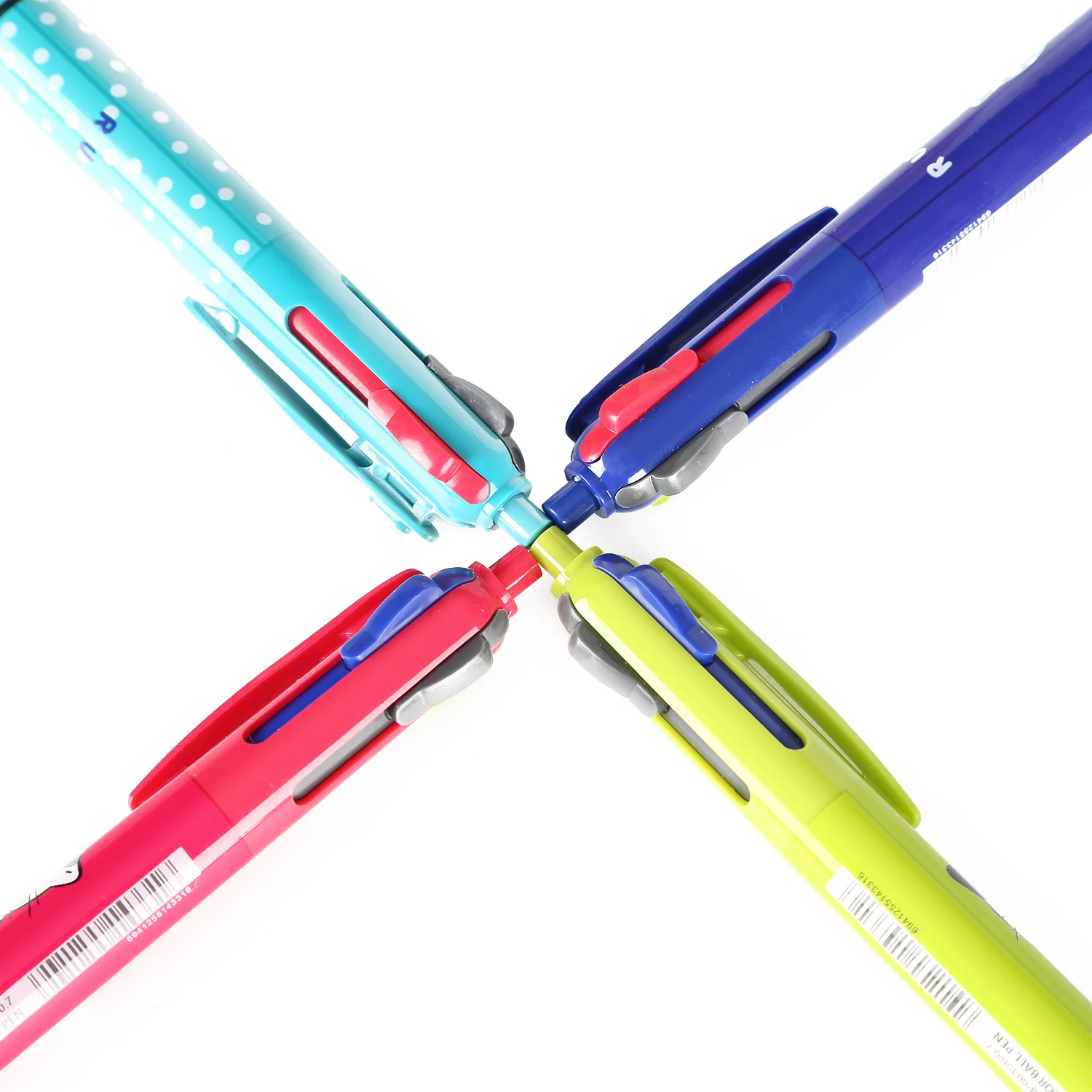 Cute Animal Cartoon Multifunction Ballpoint Pens 4 Colors in 1 Ball Pen 0.7 mm Plastic Pens Ballpoint Custom Logo
