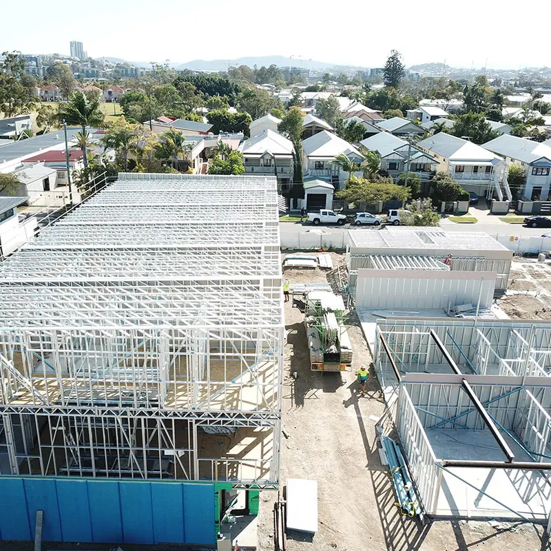 Deepblue Smarthouse ISO certificated light steel frame house apartment building prefab townhouse villas multi family