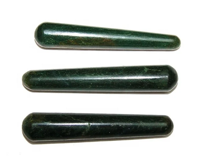 Healing Green Jade Stone Smooth Massage Point wands
