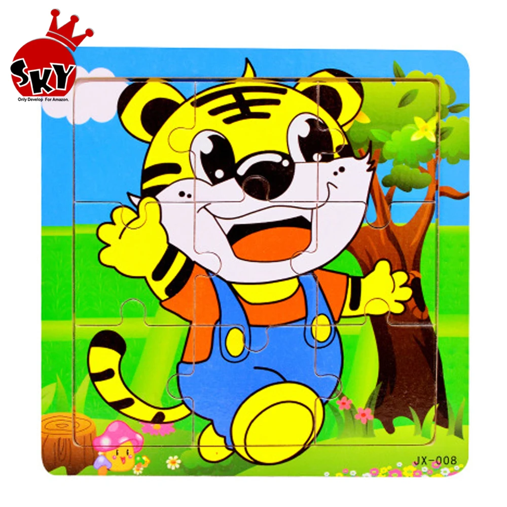 9 шт. 3D пазл для детей Детские игрушки развивающие деревянные