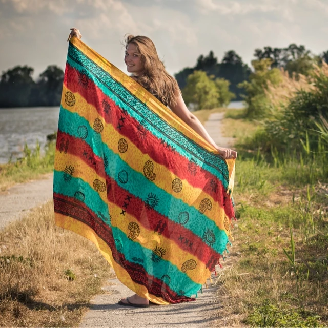 Top Quality Beach Product Top Quality Beach Product Best Selling Flare Sleeve Kaftan Cover up Sarong Chiffon Pareo Women Summer