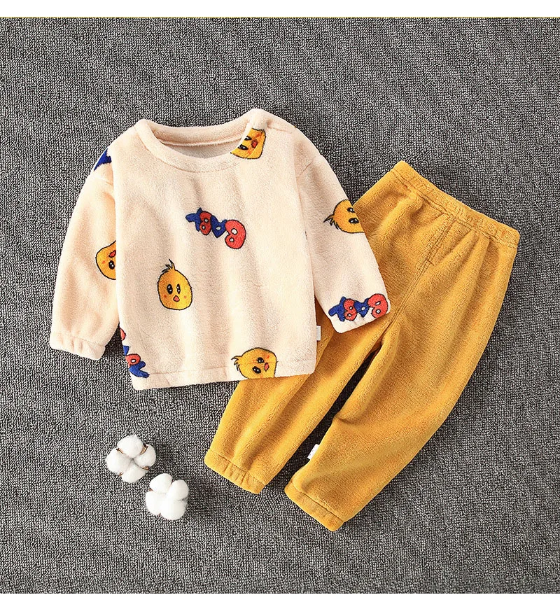 OEM and ODM Manufacture Kids Winter Pajamas Custom Cartoon Printing Coral Fleece Children Nightwear